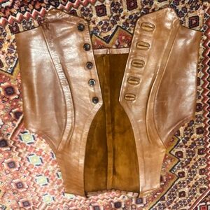 Brown Leather Women's Vest